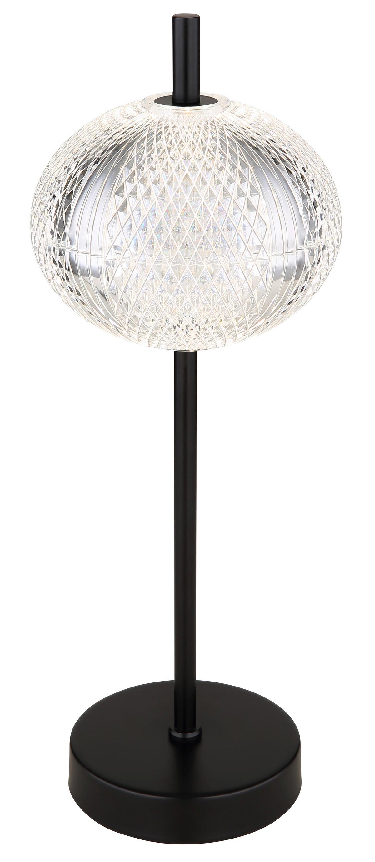 LED-Tischleuchte 16042t - Klar/Schwarz, KONVENTIONELL, Kunststoff/Metall (15/40cm) - Globo