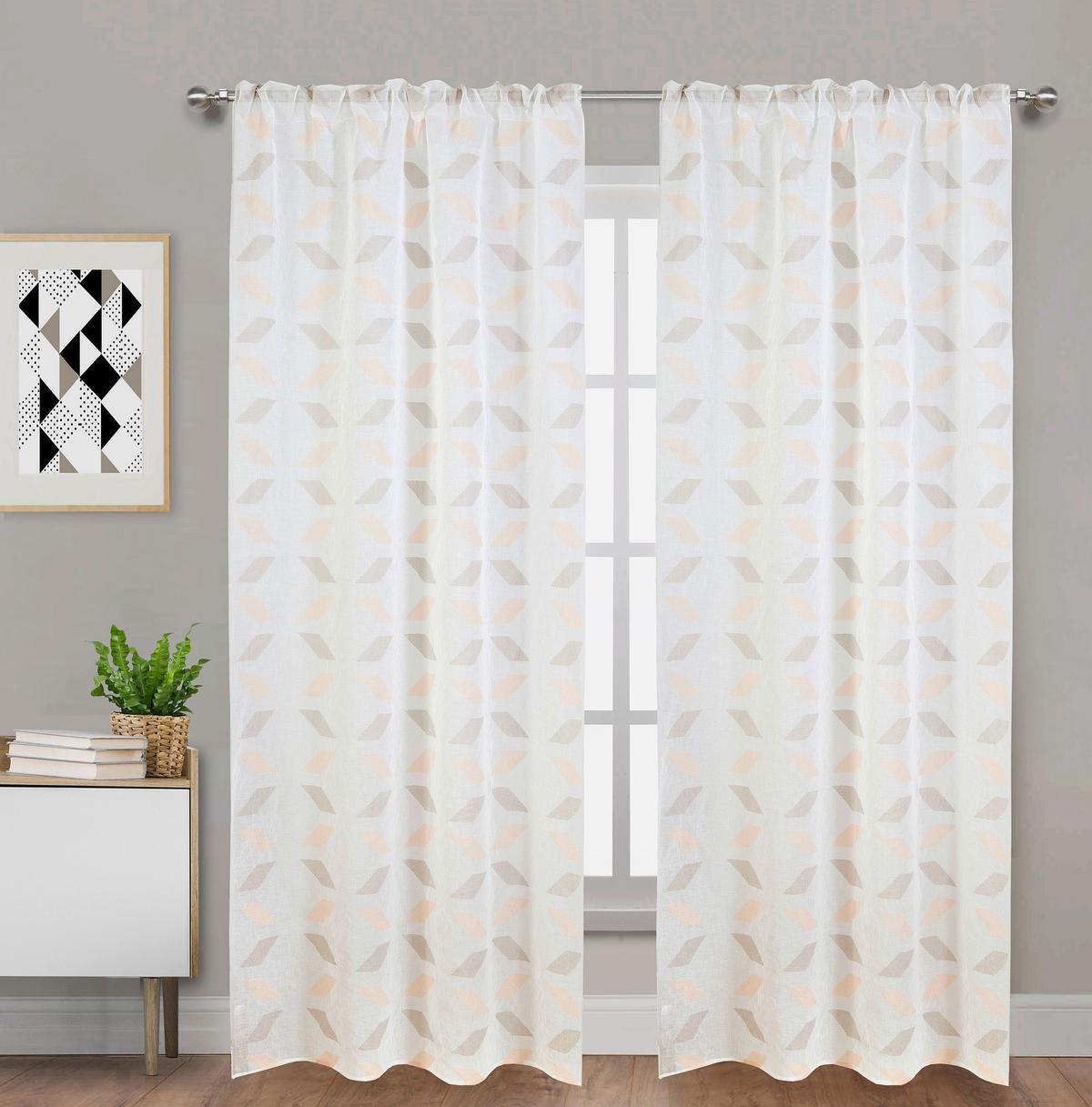 Vorhang Mit Band Franzi 140x245 Cm Rautedesign - Koralle/Silberfarben, ROMANTIK / LANDHAUS, Textil (140/245cm) - James Wood