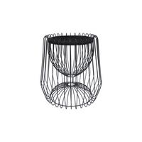 Beistelltisch Malibu Schwarz - Schwarz, Basics, Stein/Metall (50/50/51cm) - Kayoom