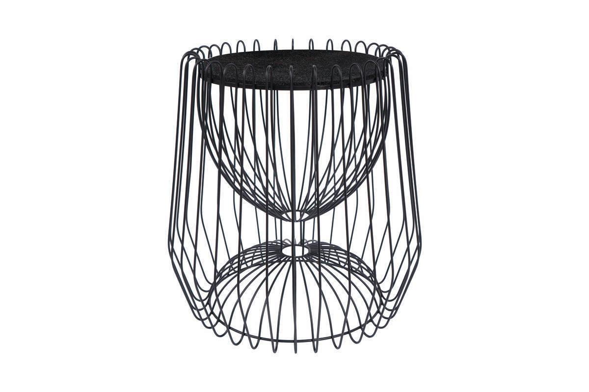 Beistelltisch Malibu Schwarz - Schwarz, Basics, Stein/Metall (50/50/51cm) - Kayoom