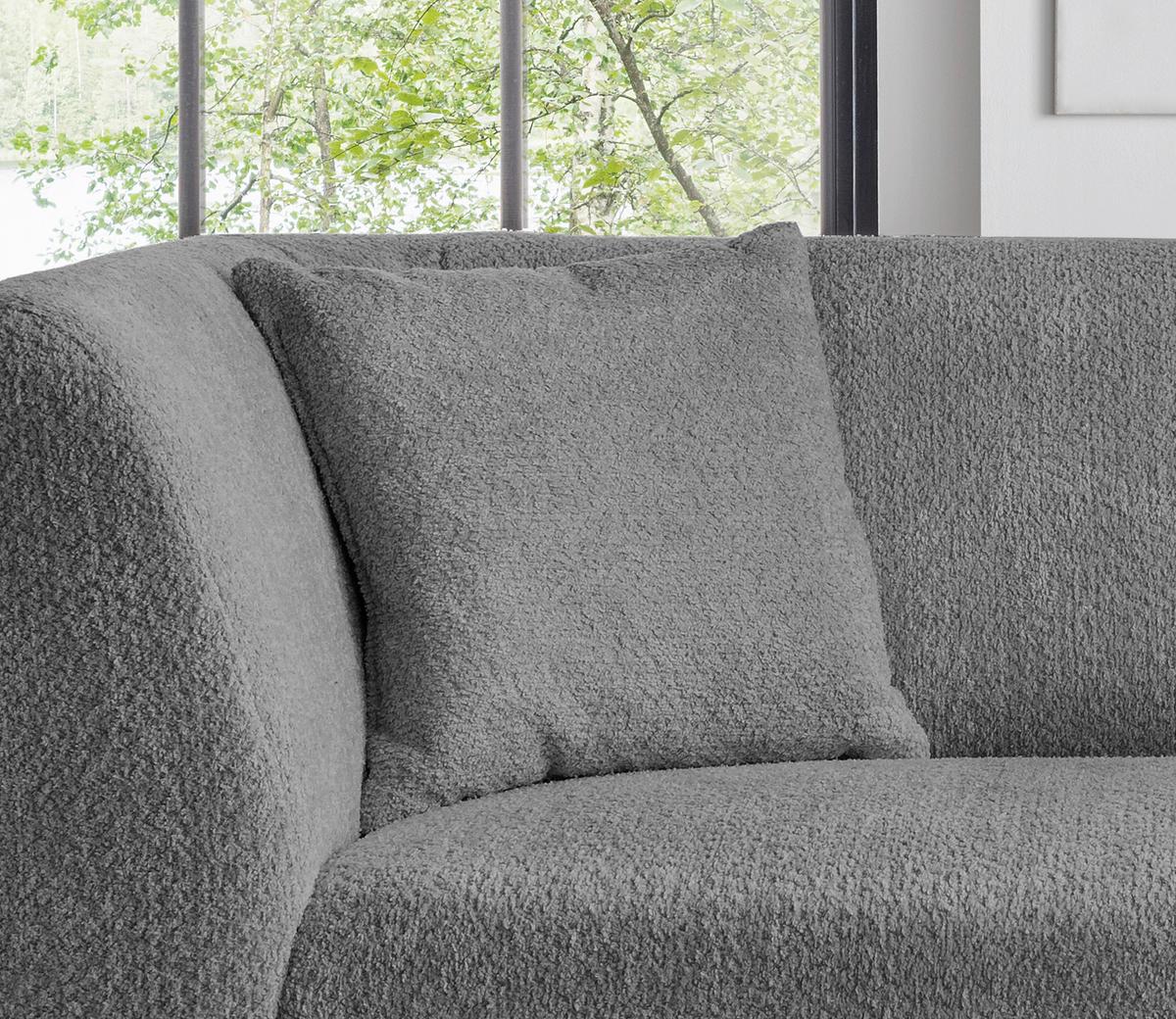 2-Sitzer-Sofa Colori Anthrazit Rücken Echt - Anthrazit/Schwarz, MODERN, Textil (172/83/88cm) - MID.YOU