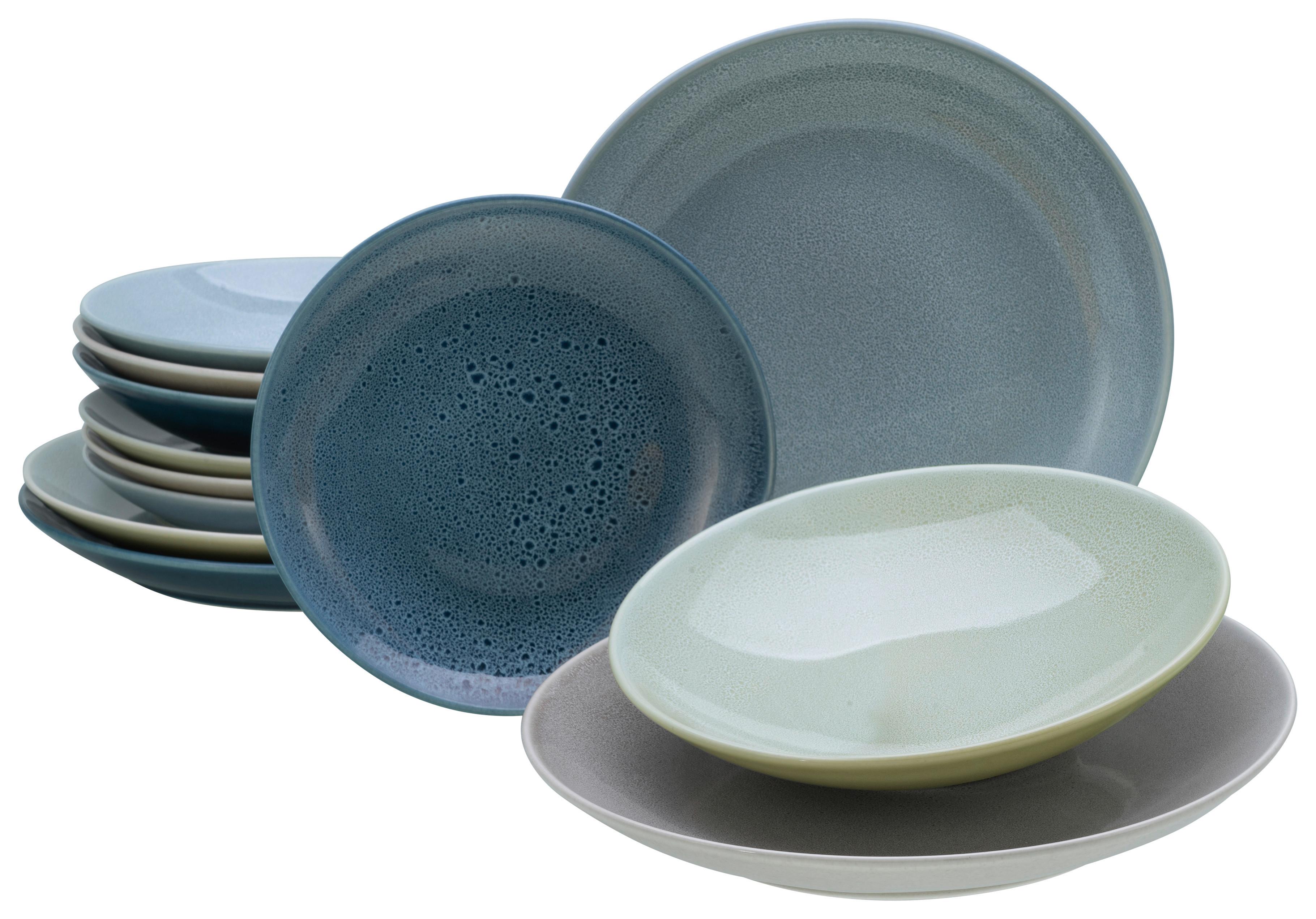 Tafelservice Keramik 4 Personen Geschirr Set - Multicolor, MODERN, Keramik - Creatable