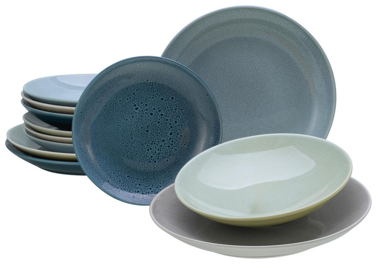 Tafelservice Keramik 4 Personen Geschirr Set - Multicolor, MODERN, Keramik - Creatable