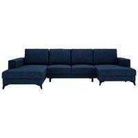 Harvey U Blau U: 190x339x156 Cm - Blau/Schwarz, Design, Textil (190/339/156cm) - Livetastic
