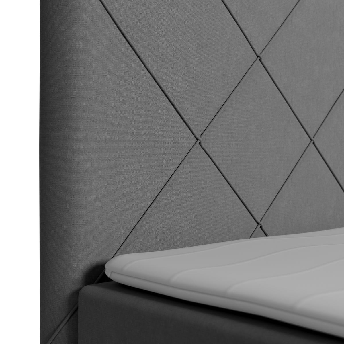 Boxspringbett mit Bettkasten Cordoba, 180x200 cm - Hellgrau/Schwarz, MODERN, Karton/Holz (180/200cm) - MID.YOU