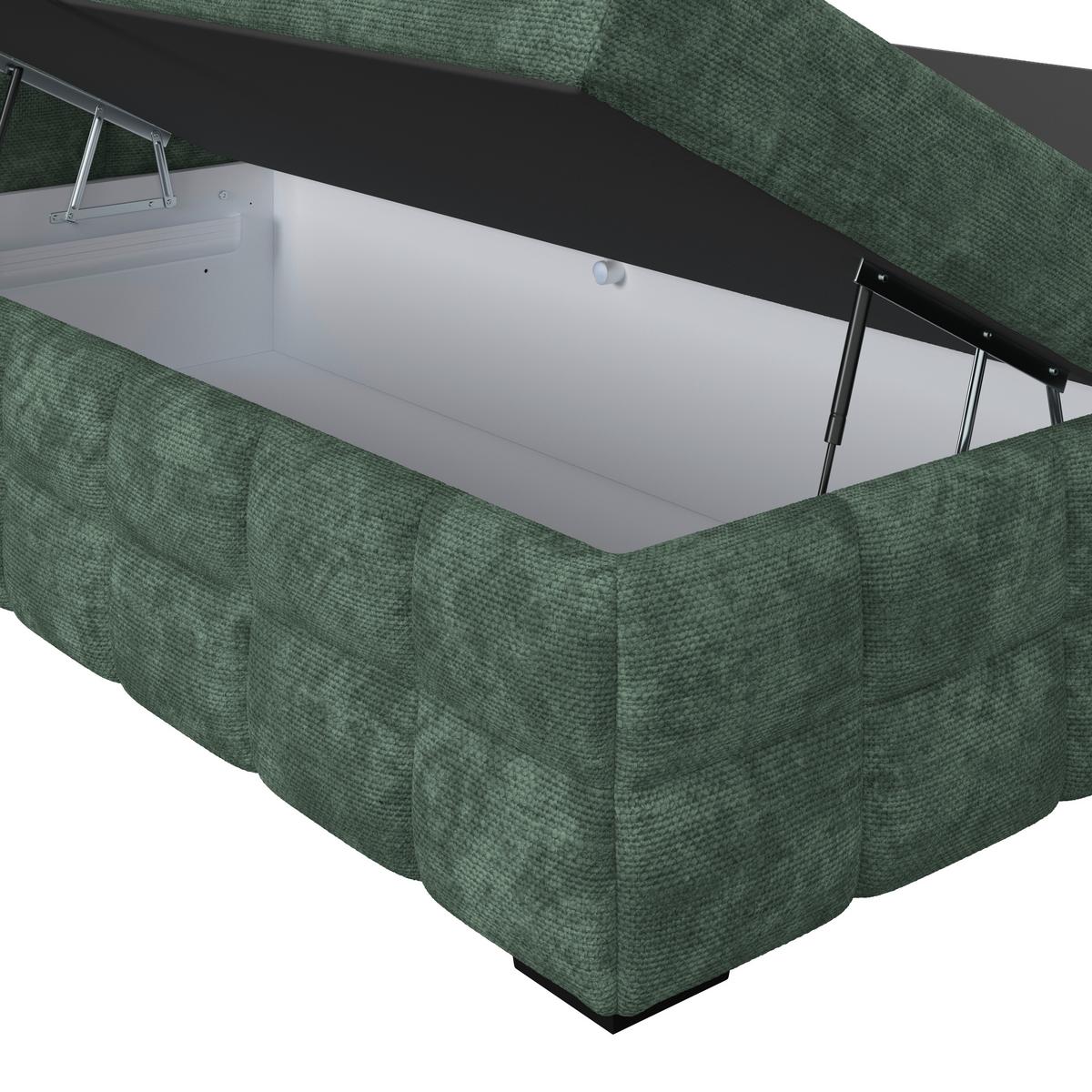 Čalouněná postel VEGA 160x200 cm, zelená - černá/zelená, Trend, dřevo/textil (160/200cm)