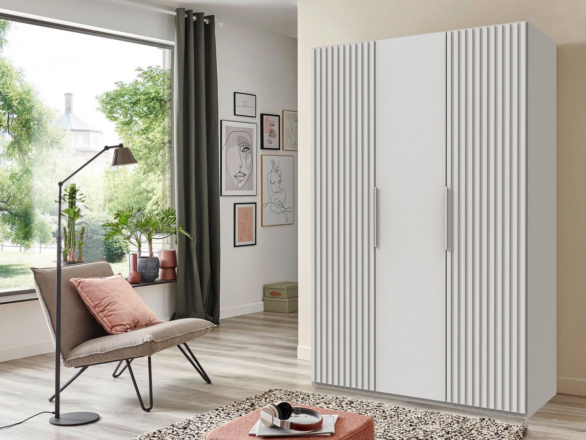 Drehtürenschrank Andorra Weiß B: 150 Cm - Weiß, MODERN, Holzwerkstoff (150/216/58cm) - MID.YOU