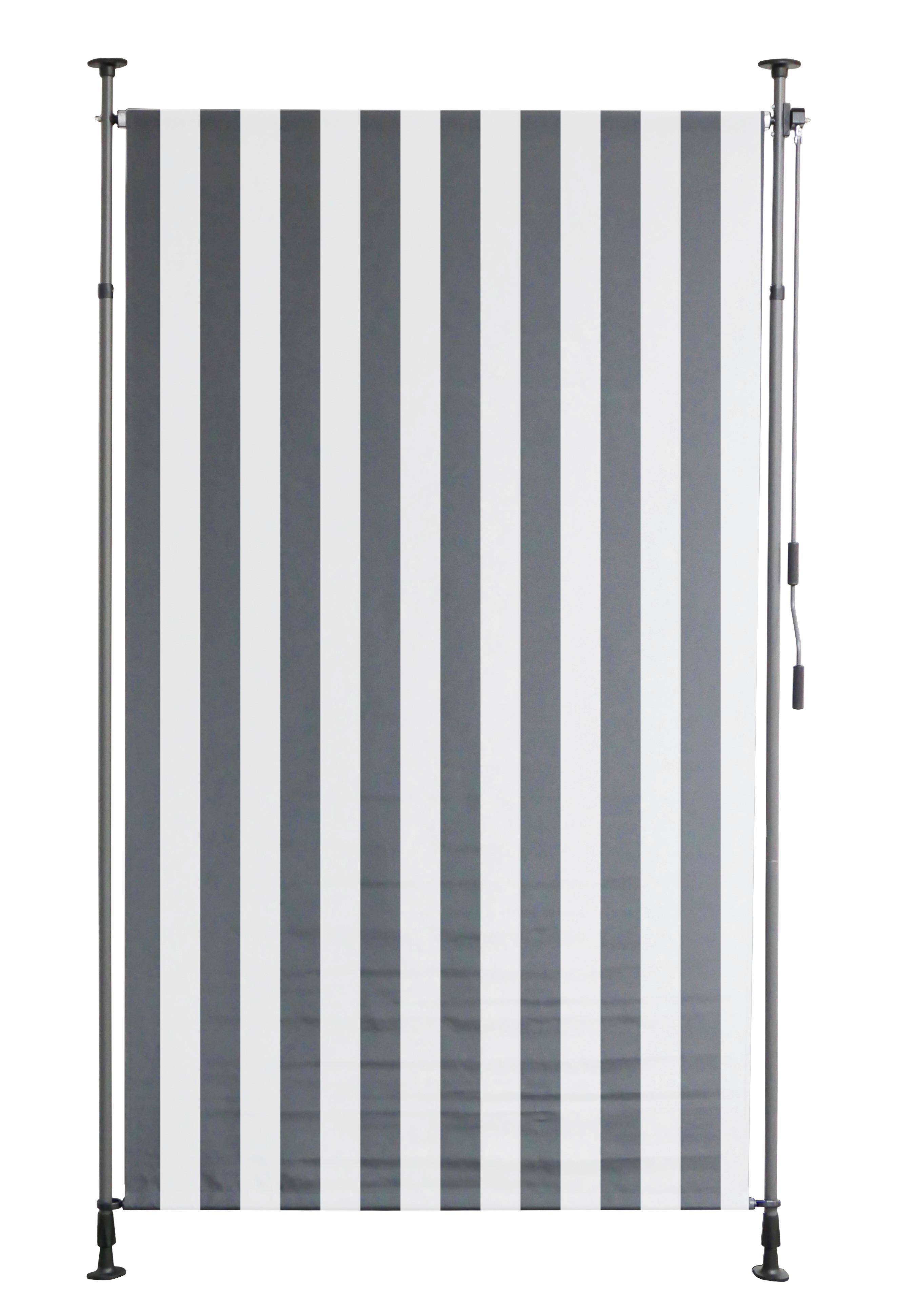Klemm-Sichtschutz 1,50 M × 2,70 M - Grauweiß/Weiß, LIFESTYLE, Kunststoff/Metall