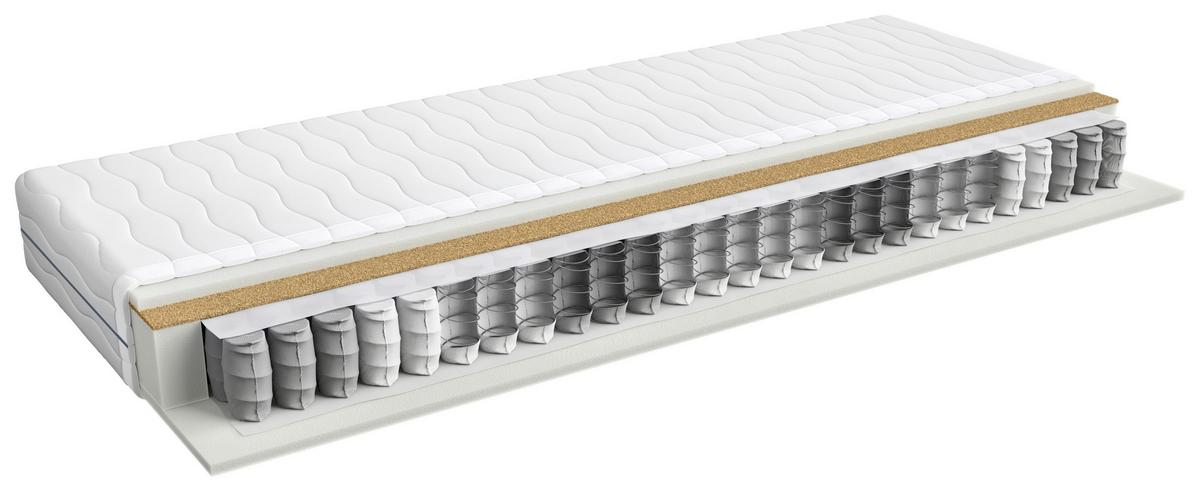 Taschenfederkernmatratze Ekko 90x200 Cm H3 H: 19 Cm - Weiß, Textil/Metall (90/200cm)