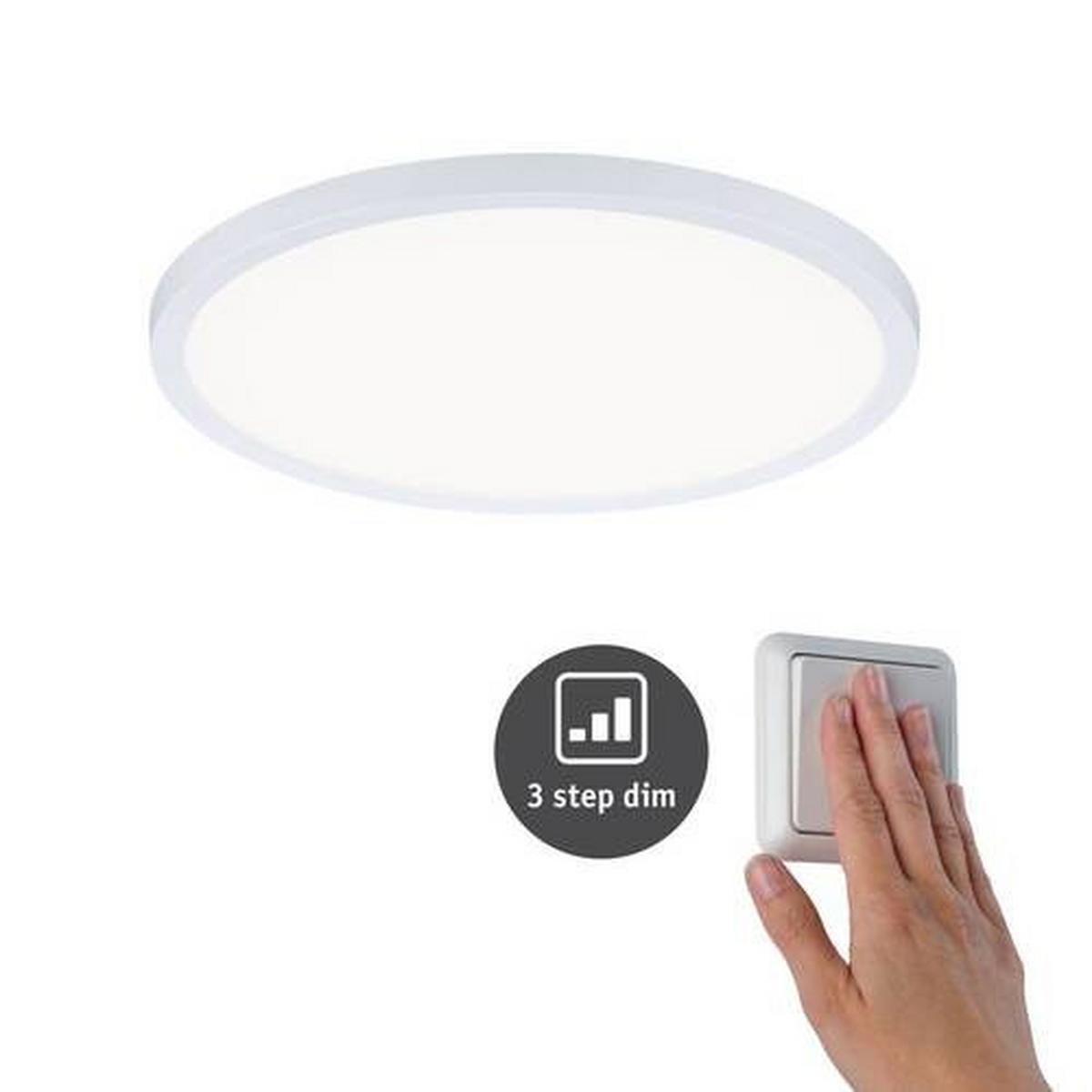Led-paneel Ø 23 Cm Rund Dimmbar - Weiß, Design, Kunststoff (23,0cm) - Paulmann