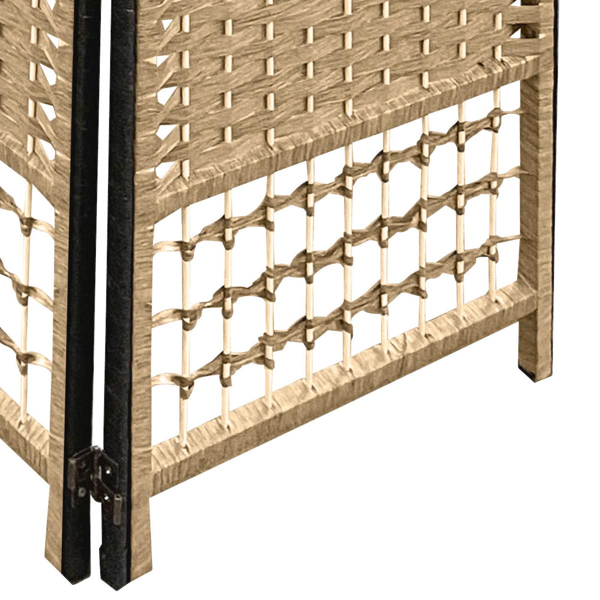 Paravent Bettina B: 126 cm 3 Paneele Bambus Natur/Schwarz - Schwarz/Naturfarben, MODERN, Holz/Papier (126/170/2cm)