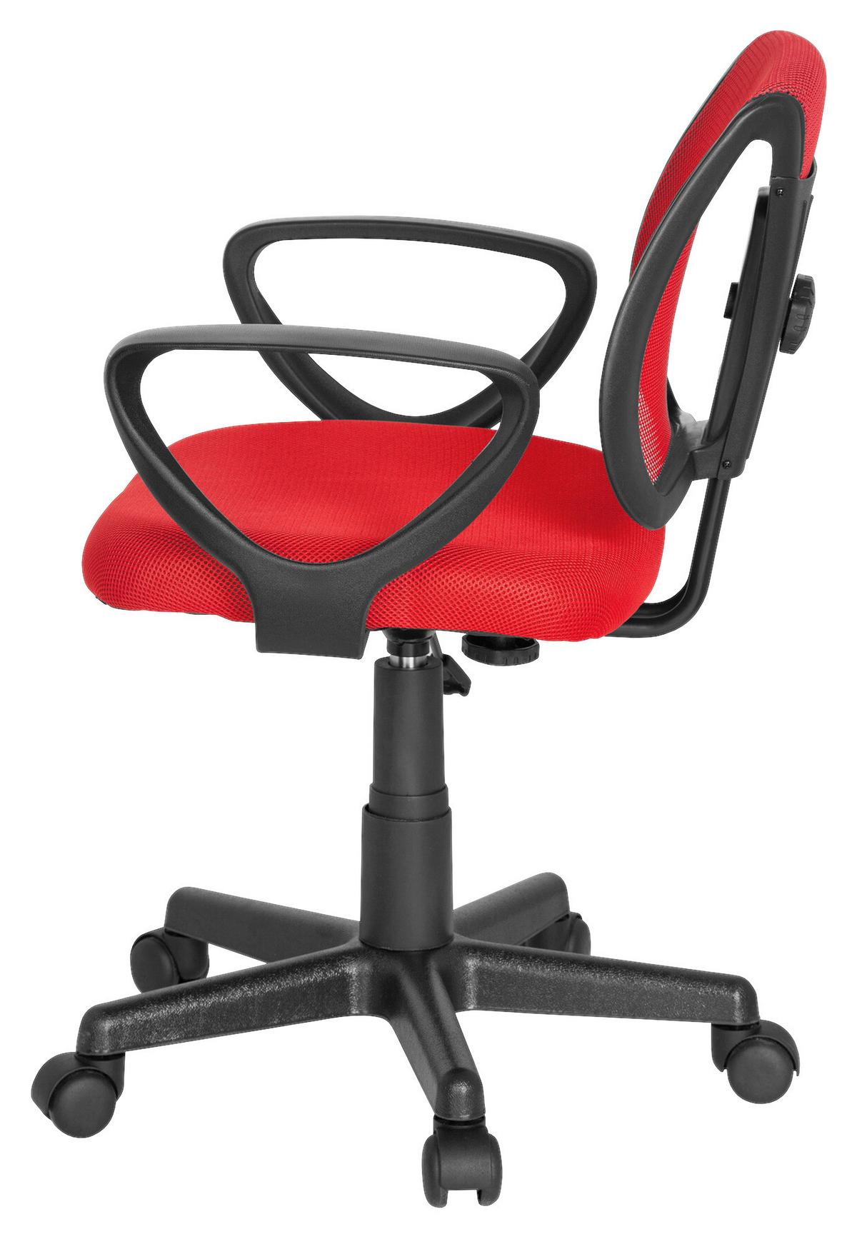 Jugenddrehstuhl Kiddy Cd Rot - Rot/Schwarz, Basics, Kunststoff (58/75-92/45cm) - MID.YOU