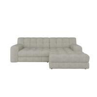 Dizajnová sedačka KARL, pravá, svetlosivá - čierna/svetlosivá, Modern, textil/plast (287/169cm) - Bessagi Home