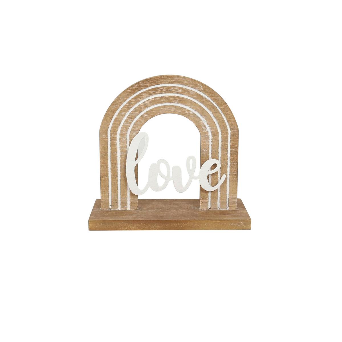 Skulptur Carina - Naturfarben/Weiß, Design, Holz/Metall (21,5/10/20,5cm) - James Wood