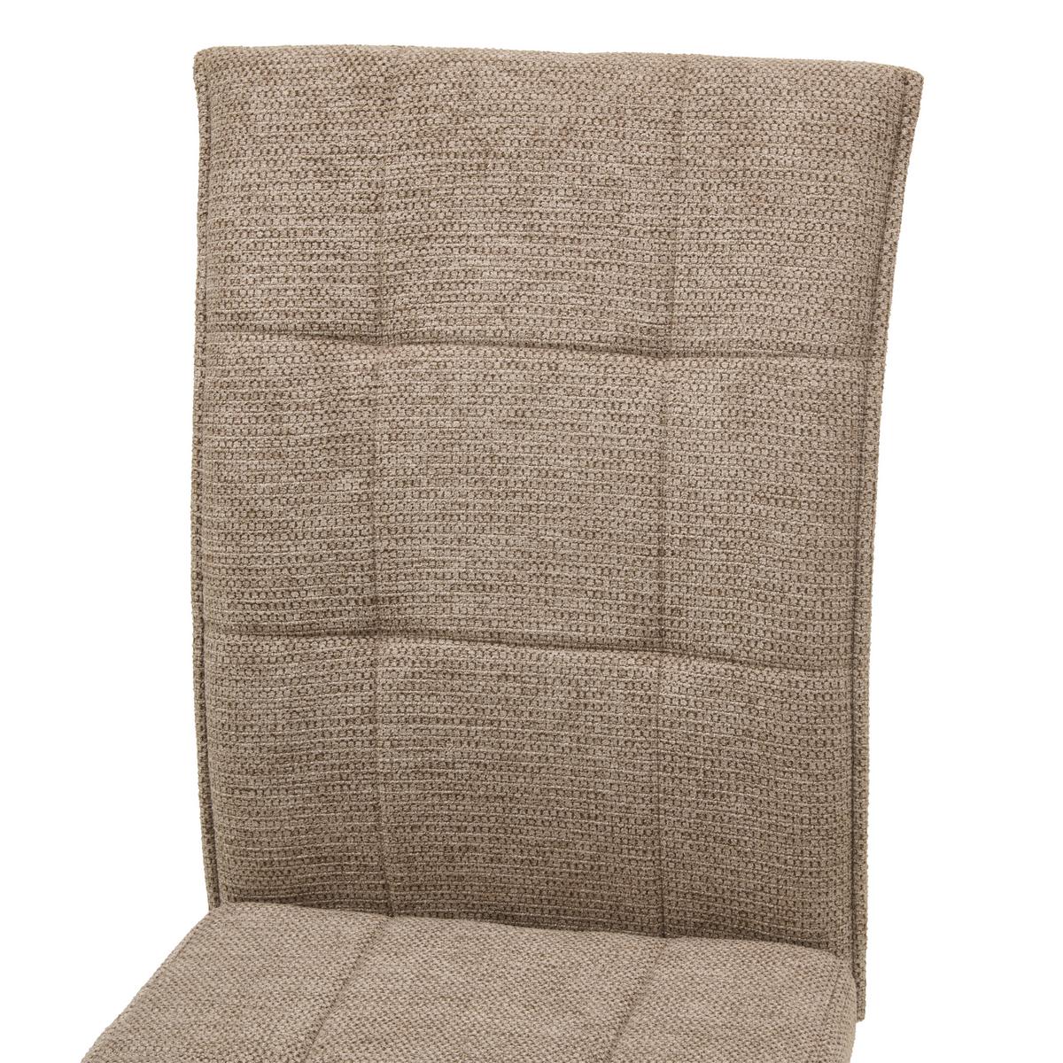 Vierfußstuhl Finn Webstoff Braun, B: 44 cm - Schwarz/Braun, KONVENTIONELL, Textil/Metall (44/96/61cm) - MID.YOU