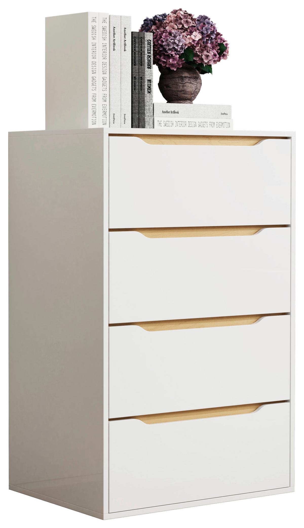 Kommode Malira Weiß, Eiche Dekor B:65cm - Honigeiche/Weiß, Design, Holzwerkstoff (65/102/48cm) - MID.YOU