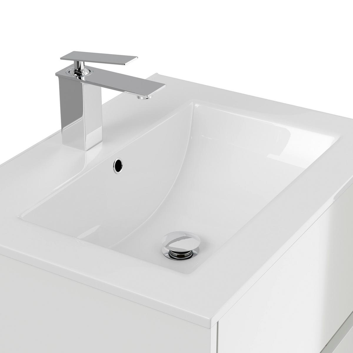 BADEZIMMER Limes, Weiß HG B: 70 cm - Weiß Hochglanz/Weiß, Basics, Keramik/Holzwerkstoff (70cm) - MID.YOU