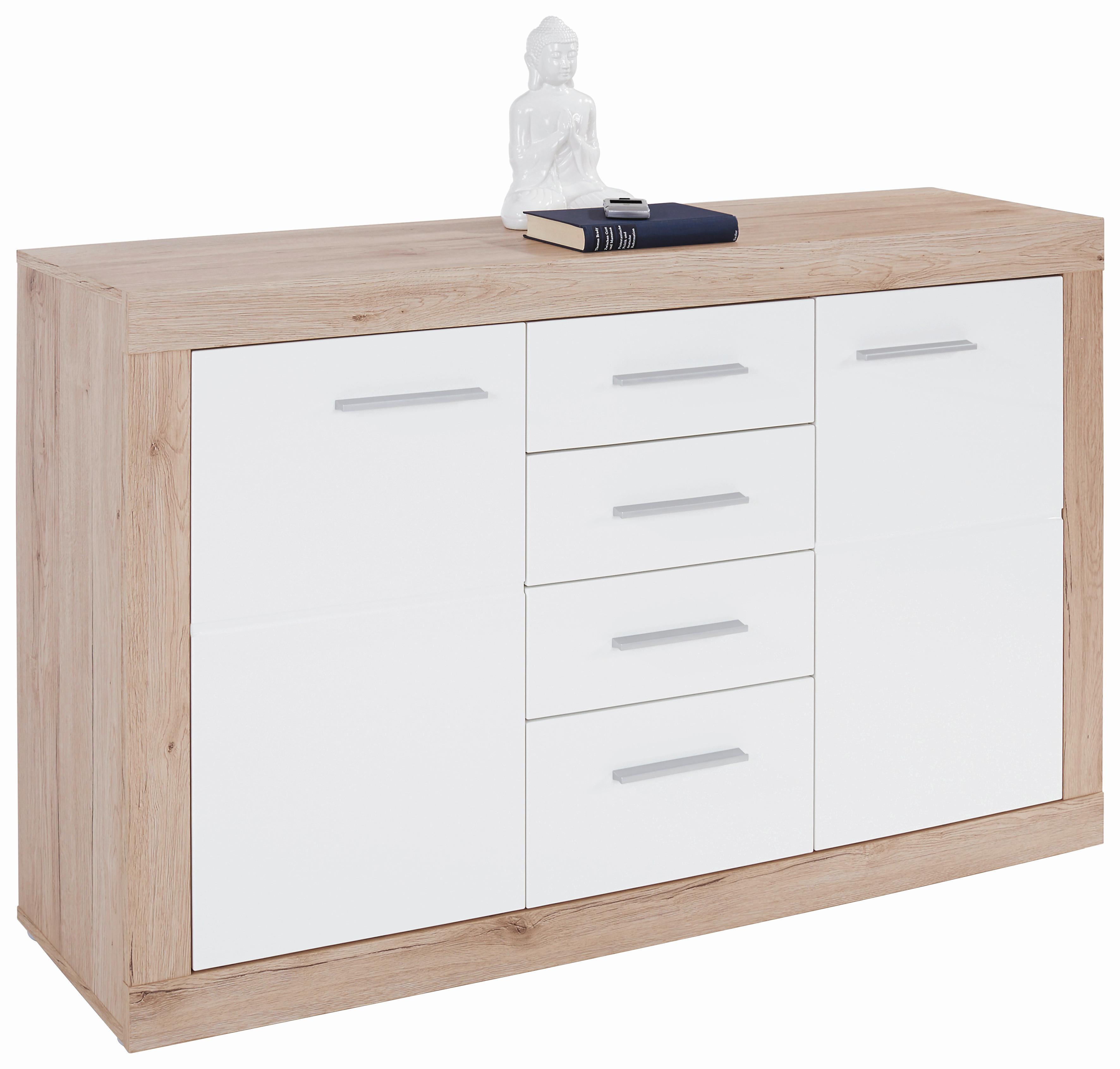ŠIROKÁ KOMODA MALTA - čierna/biela, Modern, kompozitné drevo/plast (138/86/35cm)