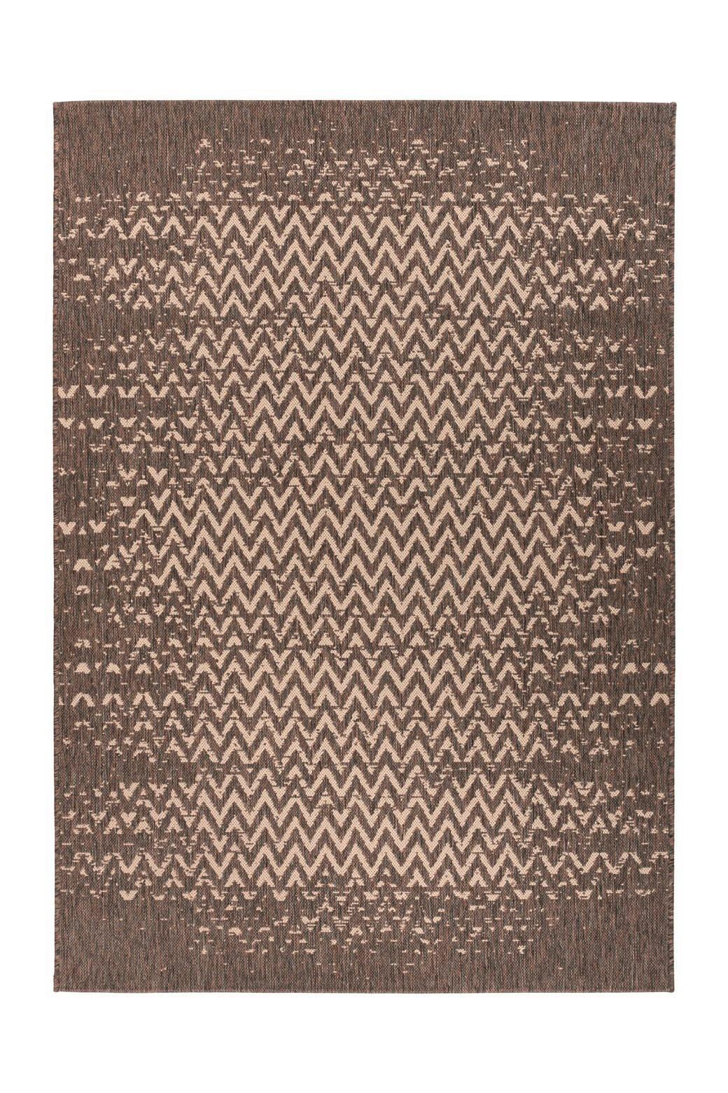 Flachwebteppich Splash 600 Braun/Creme, 120x170 cm - Creme/Braun, KONVENTIONELL, Textil (120/170cm)