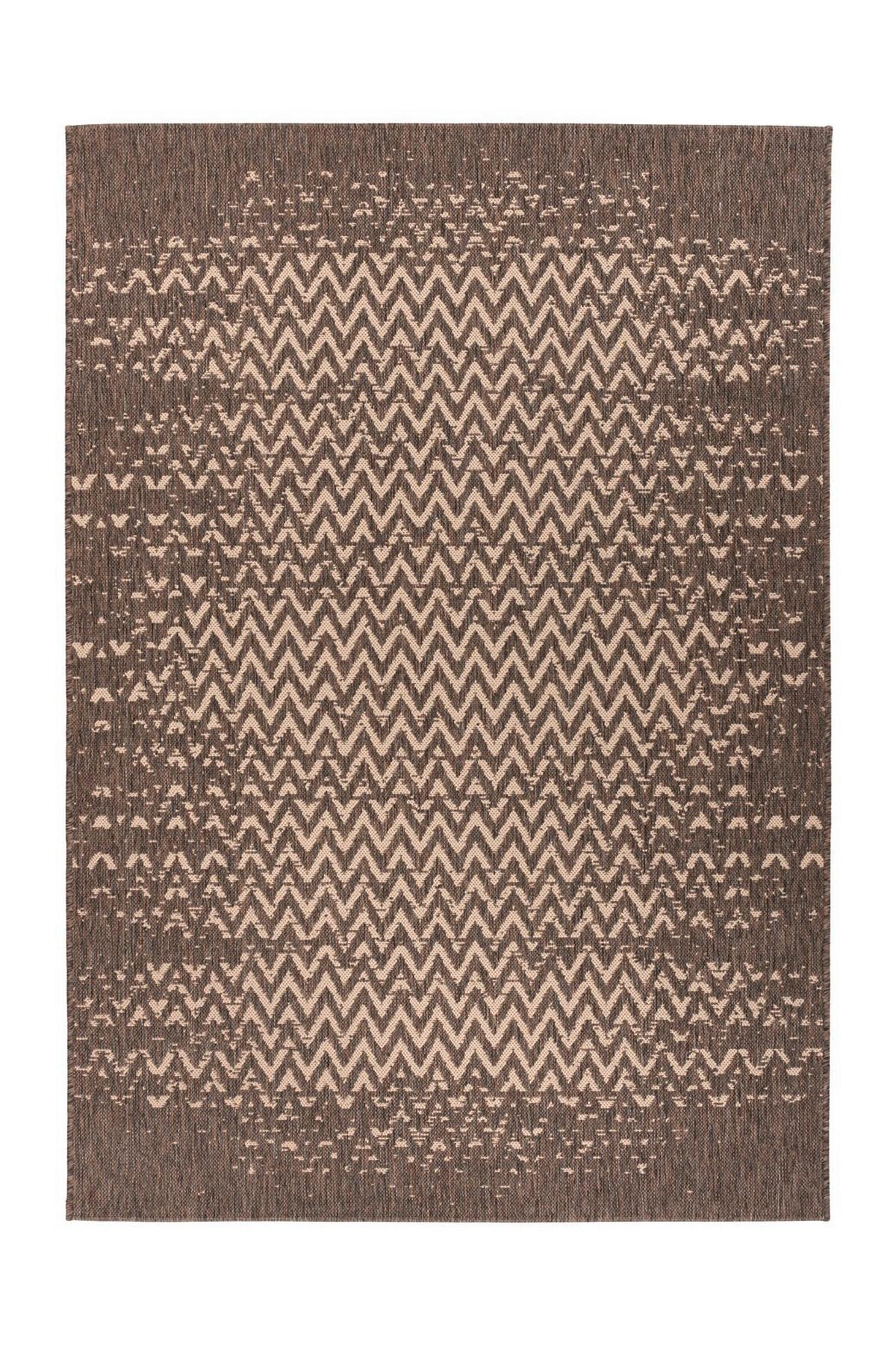 Flachwebteppich Splash 600 Braun/Creme, 80x150 cm - Creme/Braun, KONVENTIONELL, Textil (80/150cm)