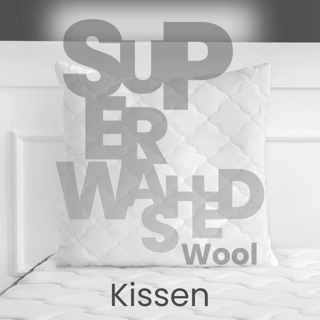 Kopfpolster Superwashed Wolle - Weiß, Basics, Textil (80/80/15,5cm) - Yatas