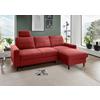 Eckschlafsofa Passione Rot S: 234x147 cm - Rot/Schwarz, MODERN, Textil (234/147cm) - Livetastic
