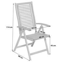 Gartensessel klappbar/ verstellbar Cordoba Echtholz - Naturfarben, Basics, Holz (58/114/68cm) - Gardenson