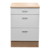 Spodní skříňka se zásuvkami šířka/výška: 60/90 cm - bílá/barvy dubu, Basics, kompozitní dřevo/plast (60/90/60cm) - MID.YOU