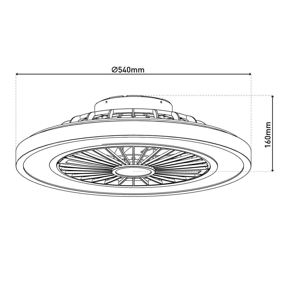 Led-deckenleuchte 1408622 Arioso - Schwarz/Weiß, KONVENTIONELL, Kunststoff/Metall (54/16cm) - Näve