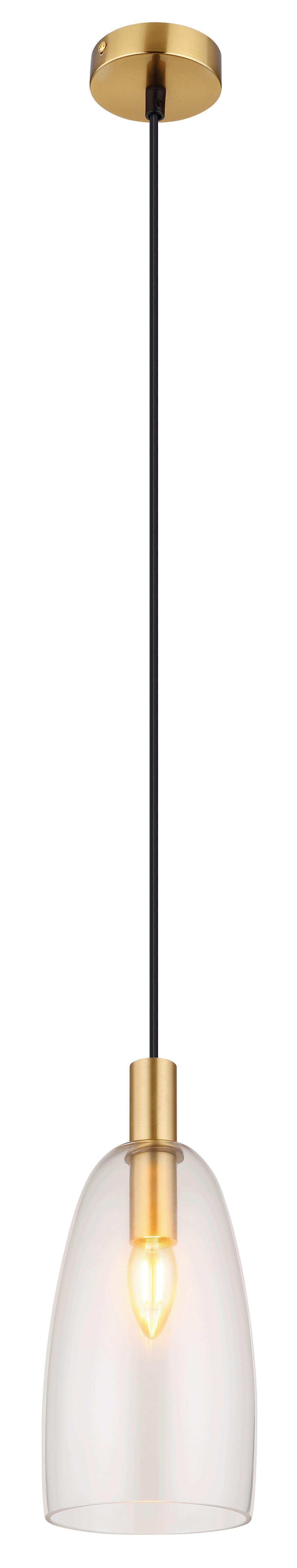Hängeleuchte 15789h2m höhenverstellbar - Messingfarben, KONVENTIONELL, Glas/Metall (14/120cm) - Globo
