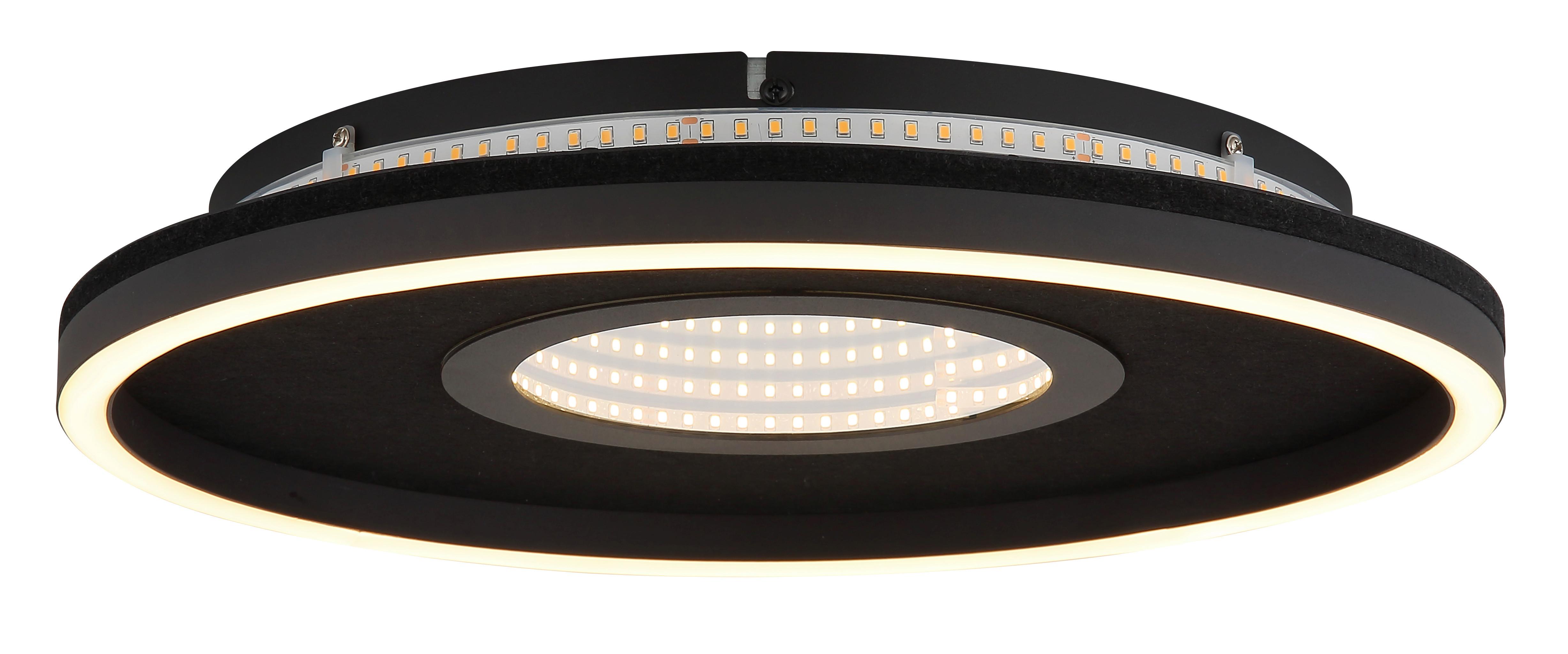 LED-Deckenleuchte Emory Schwarz Weiß Transparent - Transparent/Schwarz, Design, Kunststoff/Textil (39,7/6,3cm)
