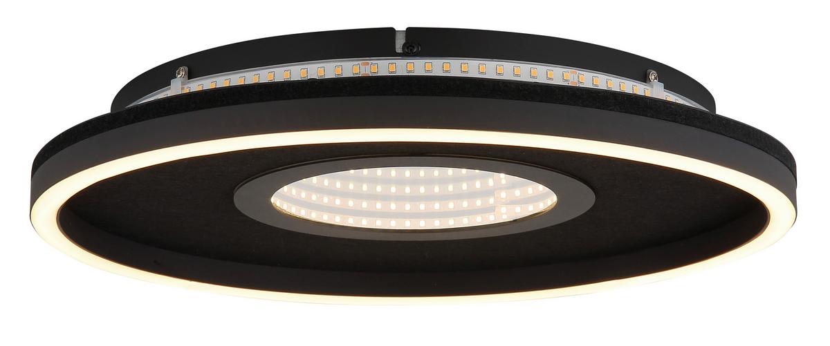LED-Deckenleuchte Emory Schwarz Weiß Transparent - Transparent/Schwarz, Design, Kunststoff/Textil (39,7/6,3cm)