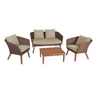 Gartenset Arona - Schwarz/Braun, Basics, Holz/Kunststoff - Gardenson