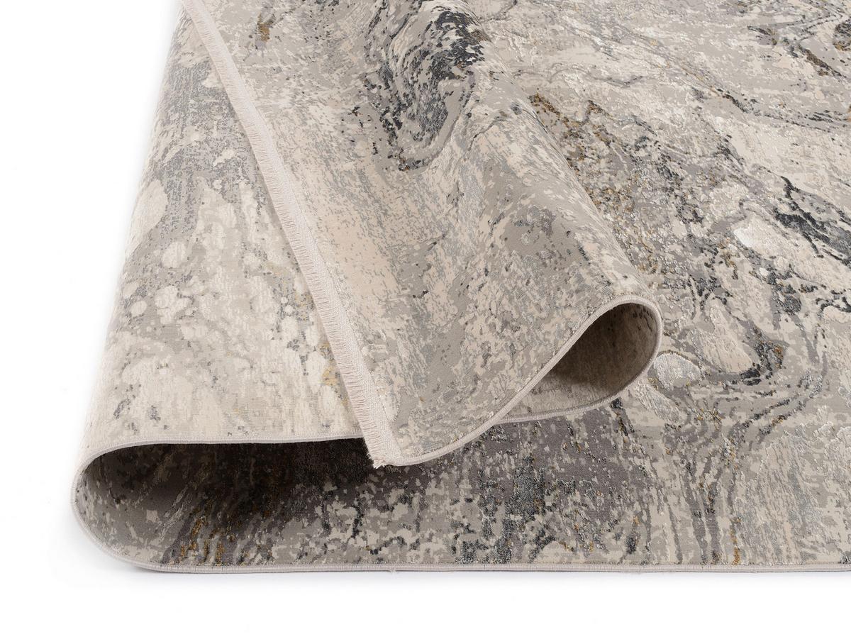 Teppich Läufer Grau/Gold Lille 80x300 cm - Goldfarben/Grau, Design, Textil (80/300cm) - Dieter Knoll