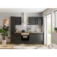 Küchenblock Jazz 8 250 Schwarz B: 250 cm - Eichefarben/Schwarz, LIFESTYLE, Holzwerkstoff (250cm) - P & B