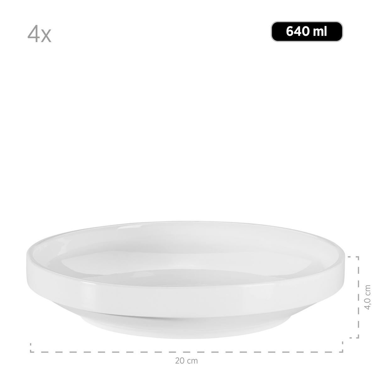 Tellerset Vada Weiß 12-Teilig Rund - Weiß, Basics, Keramik - Mäser
