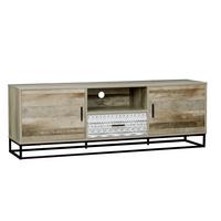 Lowboard Graubraun, Naturfarben B: 160cm - Graubraun/Schwarz, Design, Holzwerkstoff (160/55/38cm) - Livetastic