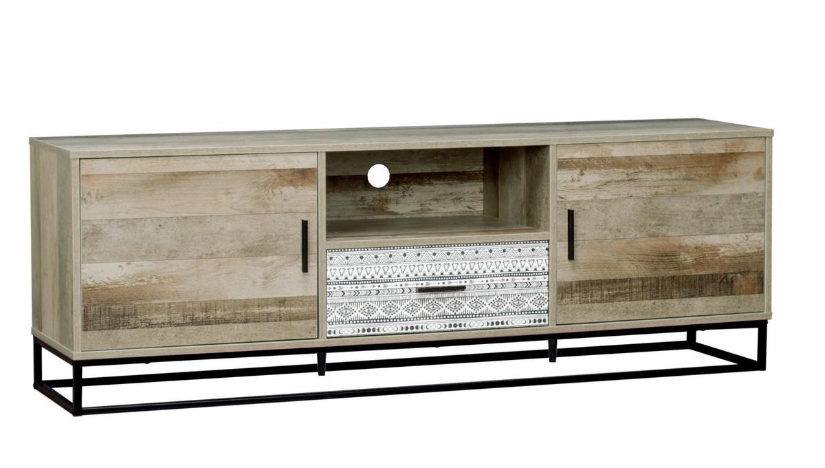 Lowboard Graubraun, Naturfarben B: 160cm - Graubraun/Schwarz, Design, Holzwerkstoff (160/55/38cm) - Livetastic