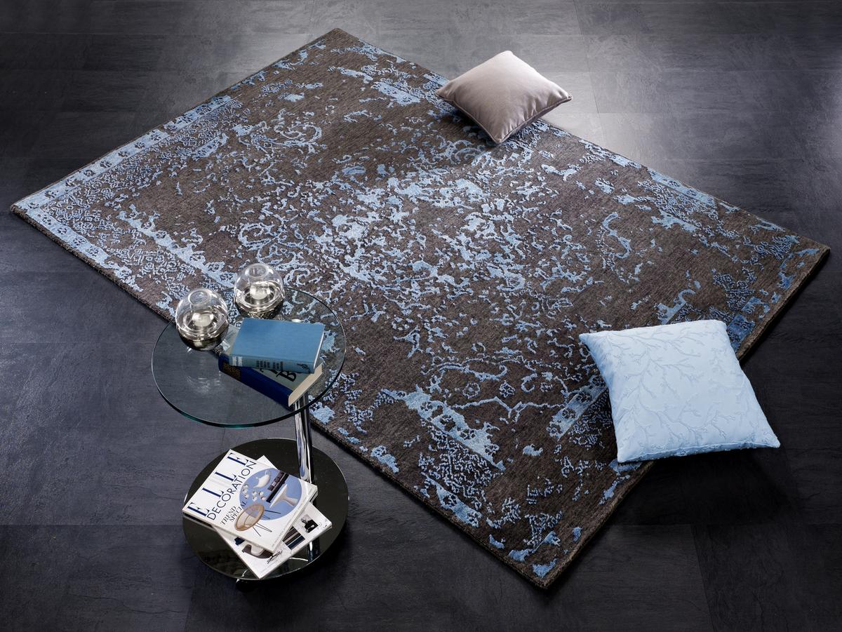 Orientalischer Webteppich Blau /grau Soho Palis 70x140 Cm - Blau/Grau, Design, Textil (70/140cm) - Musterring