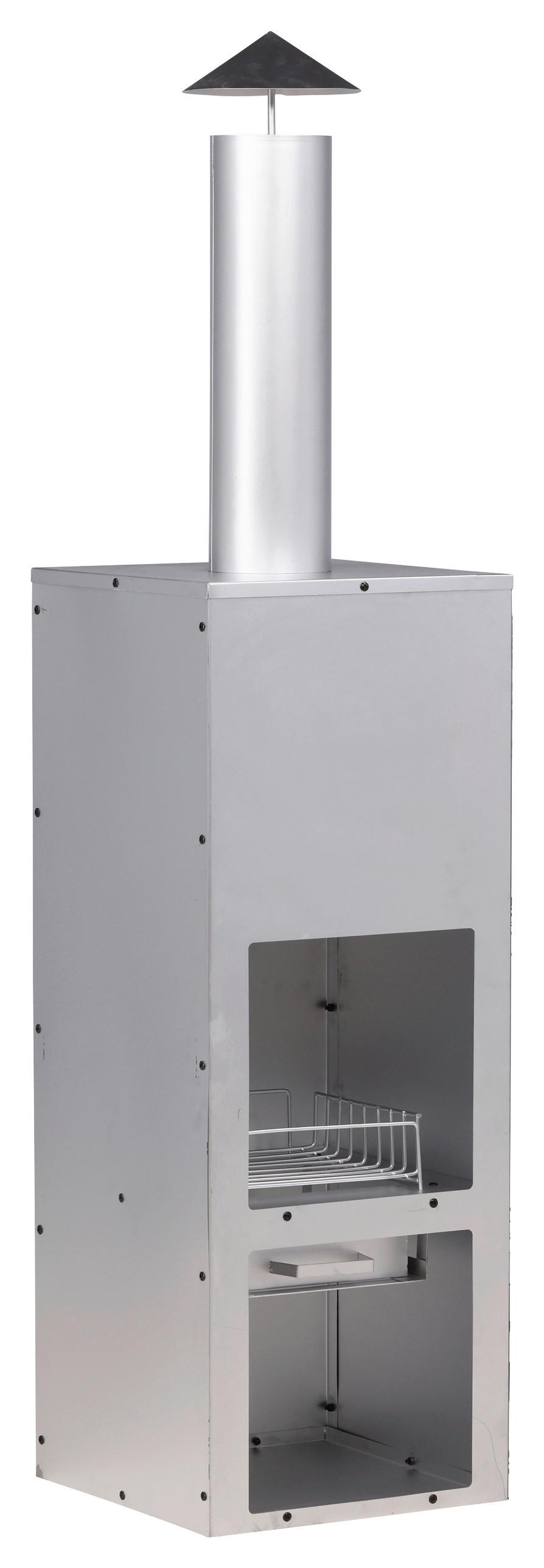 Feuerstelle Makarima - Silberfarben, KONVENTIONELL, Metall (45/199/45cm) - Gardenson
