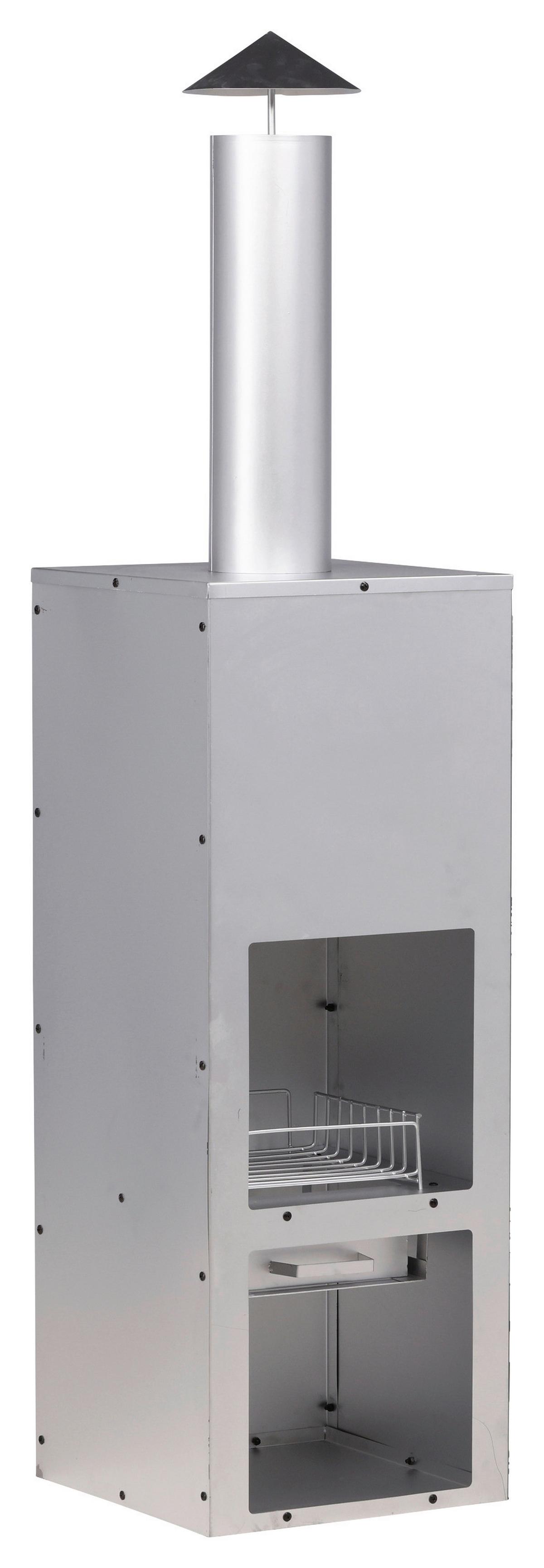 Feuerstelle Makarima - Silberfarben, KONVENTIONELL, Metall (45/199/45cm) - Gardenson