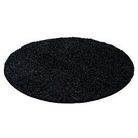 Hochflor Teppich Anthrazit Life Rund Ø 160 cm - Anthrazit, KONVENTIONELL, Textil (160cm)