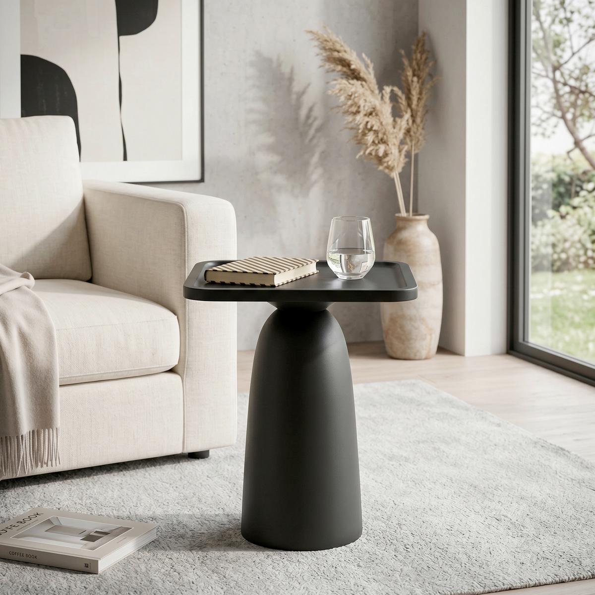 Odkládací stolek Noir, š. 38cm - černá, Moderní, dřevo (38/45/38cm) - Premium Living