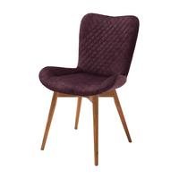 Stuhl Sarander Bordeaux Echtholz-Beine - Wildeiche/Bordeaux, Basics, Holz/Textil (58/88/67cm) - MID.YOU