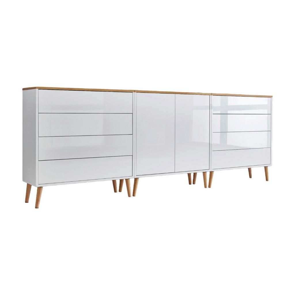 SIDEBOARD Mailand4 B:237cm Weiß/Eiche