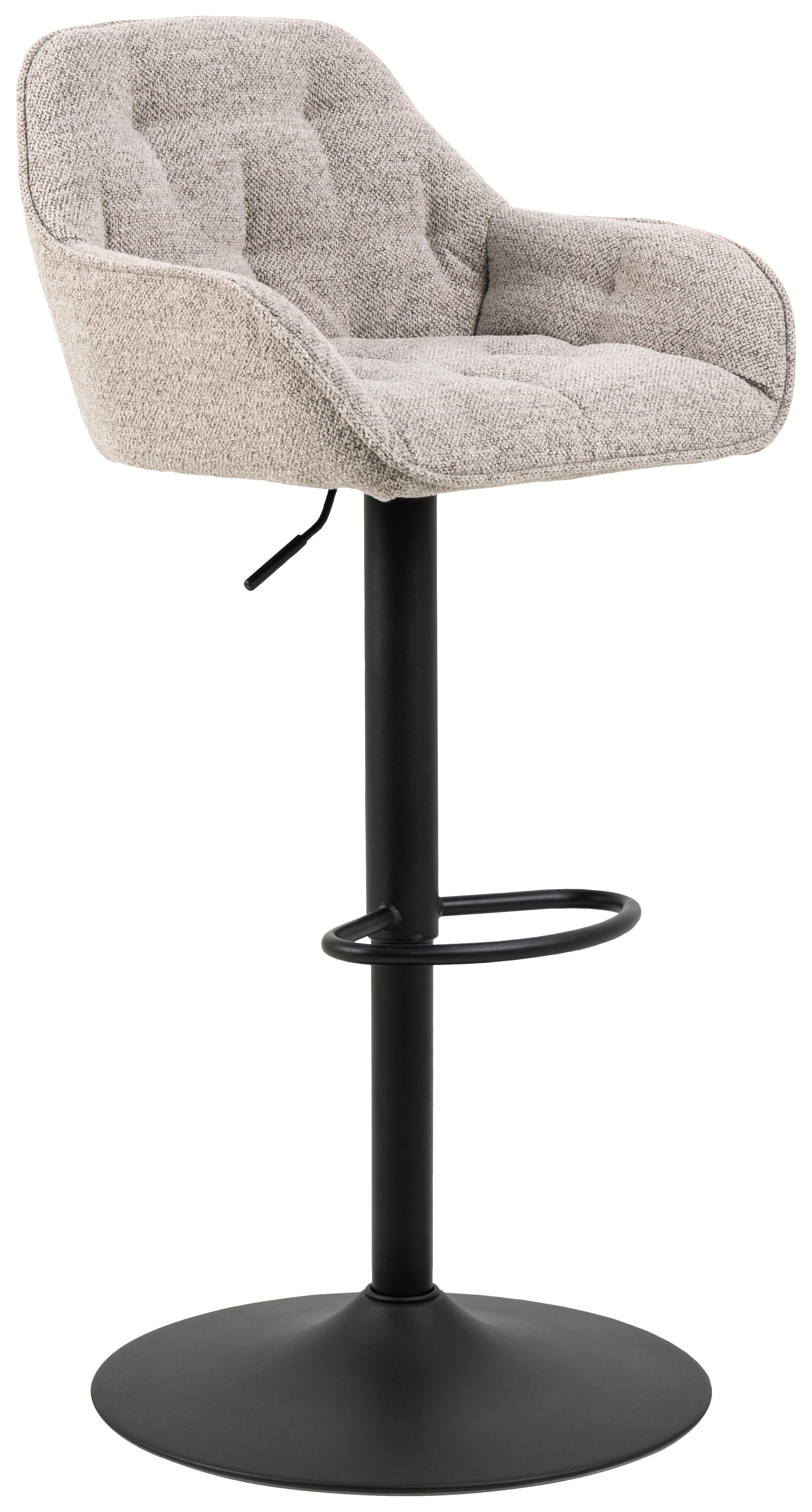 Barhocker Höhenverstellbar Brooke Beige - Beige/Schwarz, MODERN, Textil/Metall (52/109/52cm) - MID.YOU
