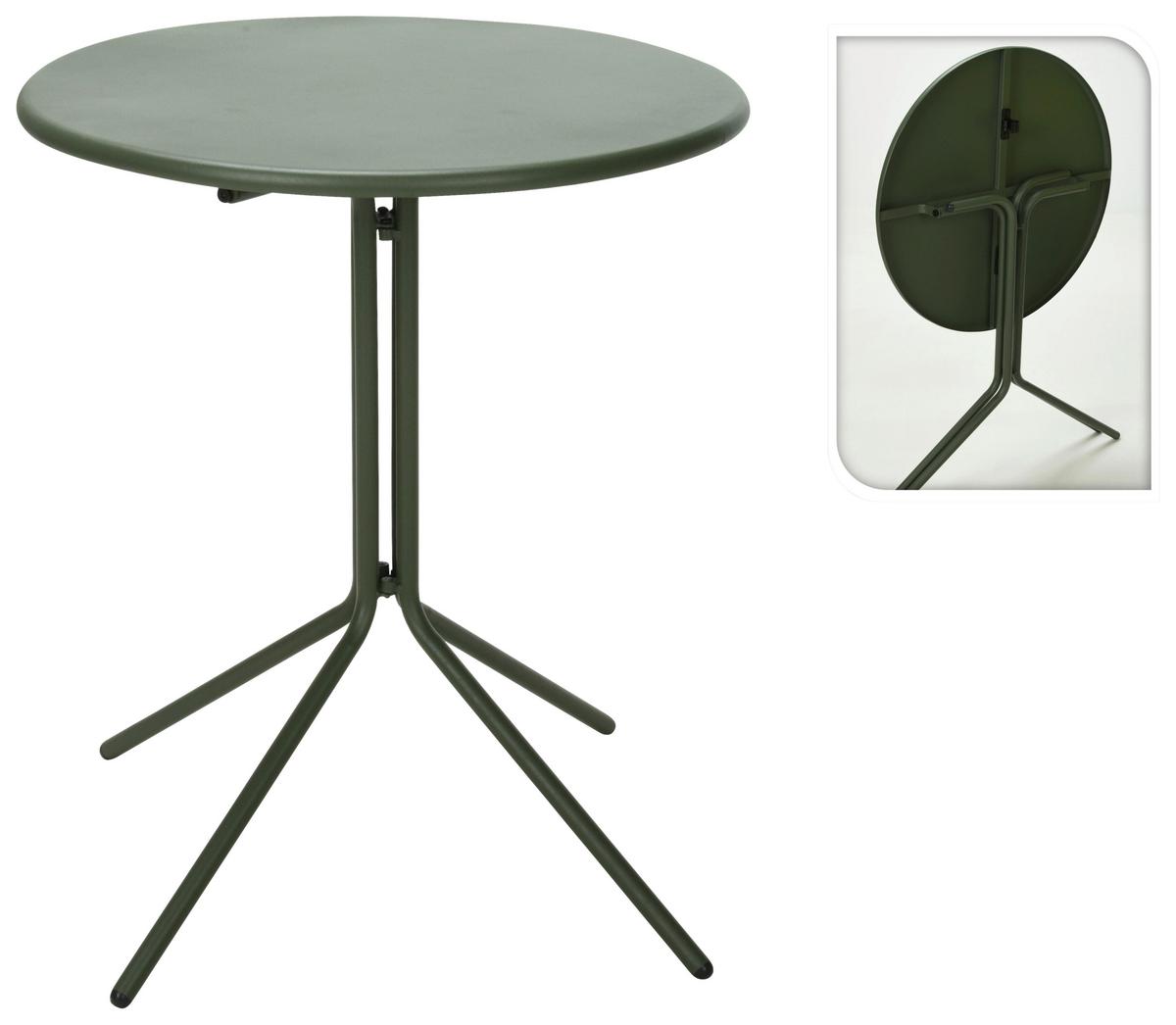 Gartentisch Klappbar Severin Stahl D: 58 Cm - Grün, Basics, Metall (58/70cm)