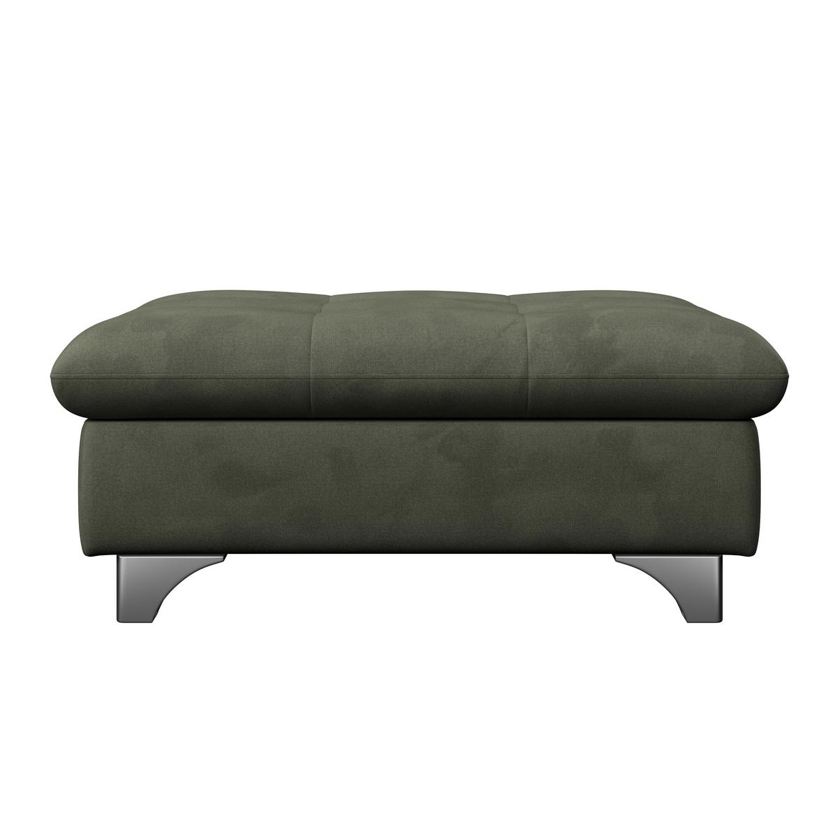 Hocker Gemini Waldgrün, B: 108cm - Chromfarben/Dunkelgrün, KONVENTIONELL, Textil (108/46/108cm)