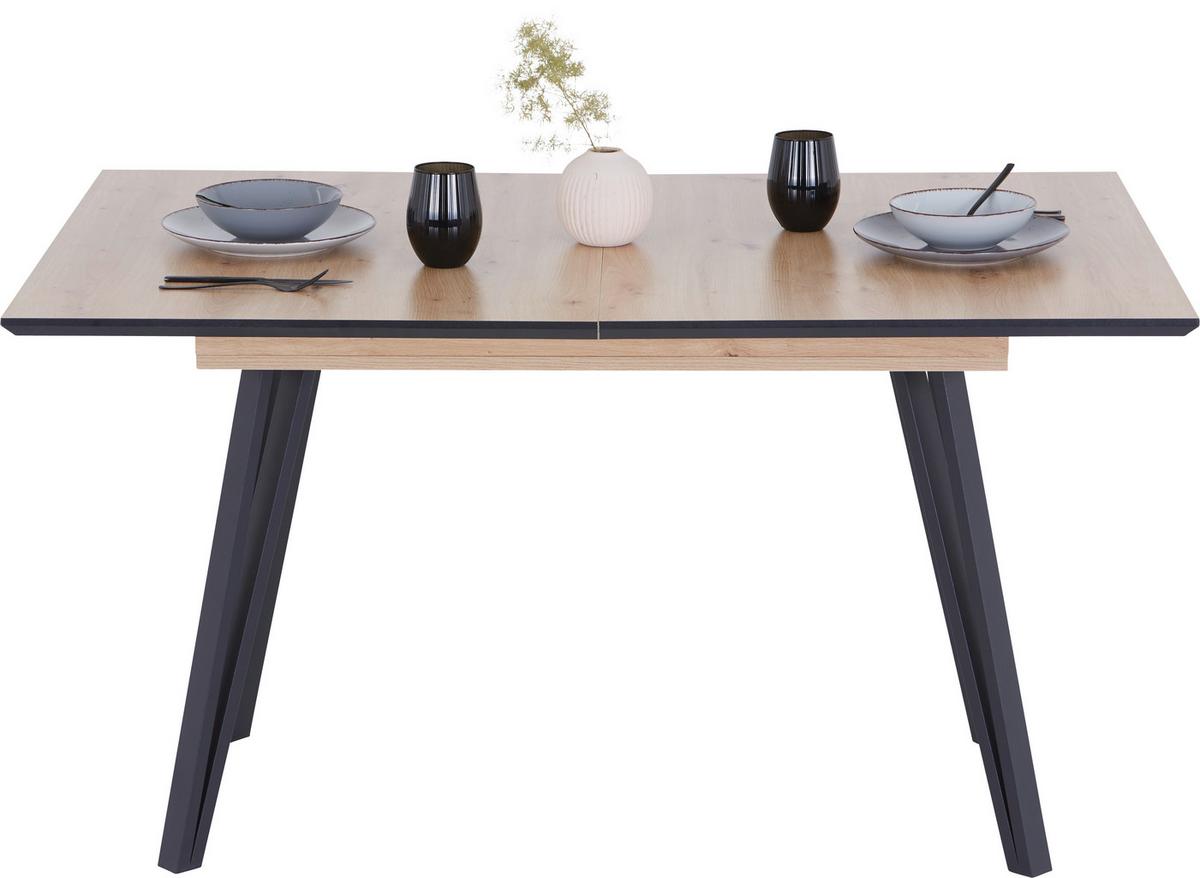 Ausziehtisch Vicky 140 Az Giga-S - Schwarz, KONVENTIONELL, Holzwerkstoff/Metall (140/75/90cm)