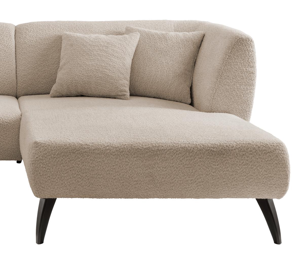 Ecksofa Colori Beige S: 264/160 Cm - Beige/Schwarz, MODERN, Holz/Textil (264/160cm) - MID.YOU